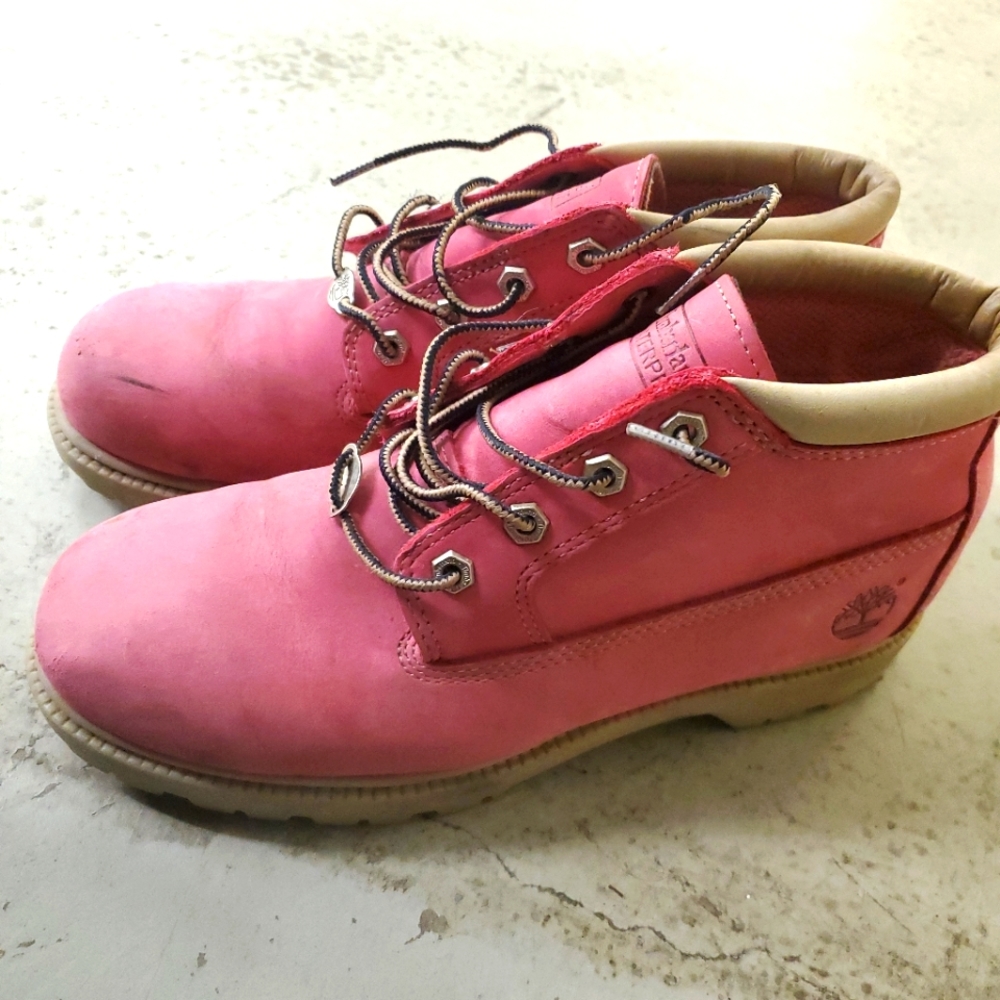 Pink Timberland boots